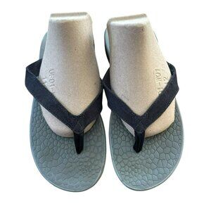 Chaco Womens Black Flip Flop Sandals Size 10 Textured Footbed Suede Thong Beach